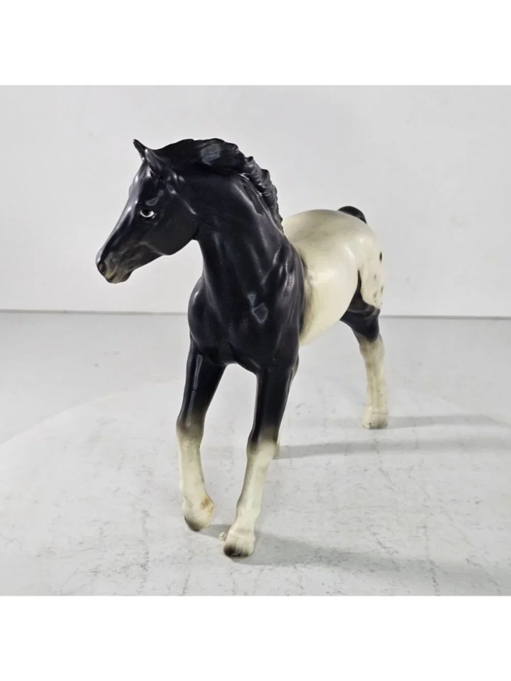 Vintage Ucagco Ceramics Japan Appaloosa Porcelain Horse Figurine Black White